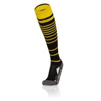 Target Socks BLK/YEL S Stripete høye fotballsokker - Unisex